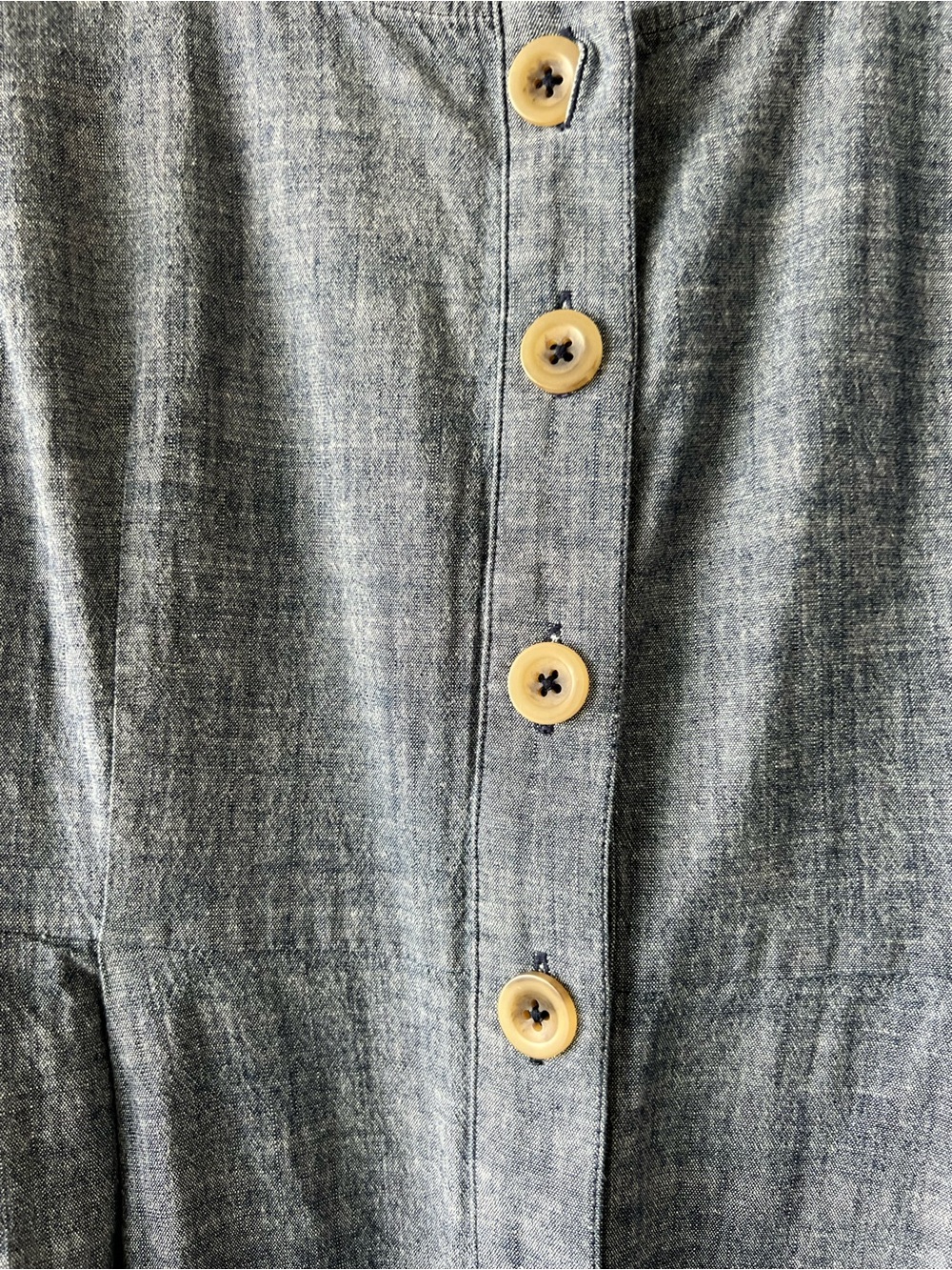 Boden Sleeveless Button-Front Midi Dress in Chambray Blue 12L/UK 16L - Picture 4 of 5